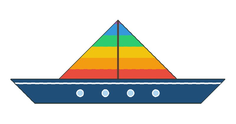 The finished origami sailboat