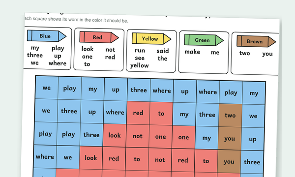 Color by sight word mystery picture answer key