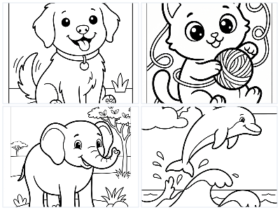 Printable cute animal coloring pages for kids