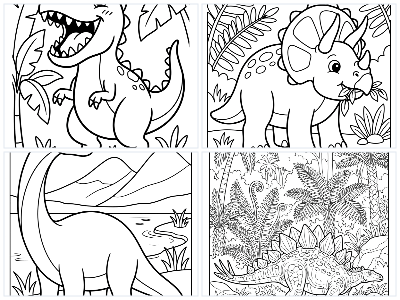 Printable dinosaur coloring pages for kids