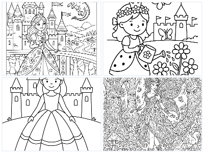 Printable princess coloring pages for kids