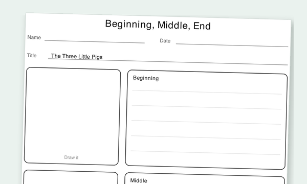 Beginning, Middle, End graphic organizer preview