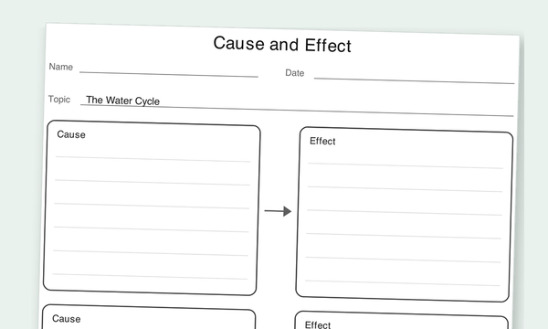 Cause and Effect graphic organizer preview