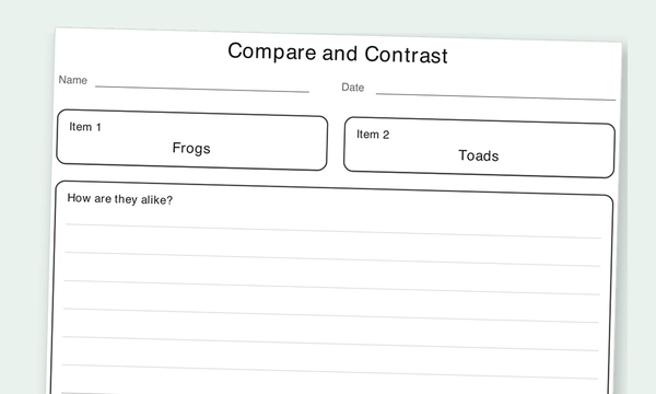 Compare and Contrast graphic organizer preview