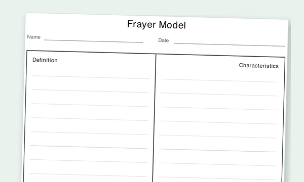 Frayer Model graphic organizer preview