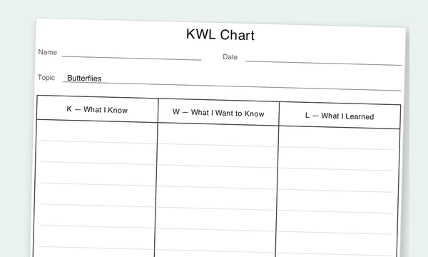 KWL Chart graphic organizer preview