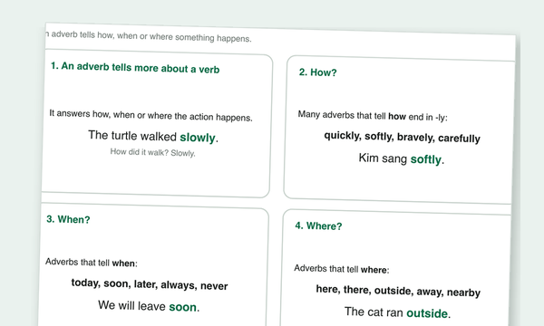 Adverb Worksheets preview