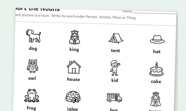 Noun Worksheets preview
