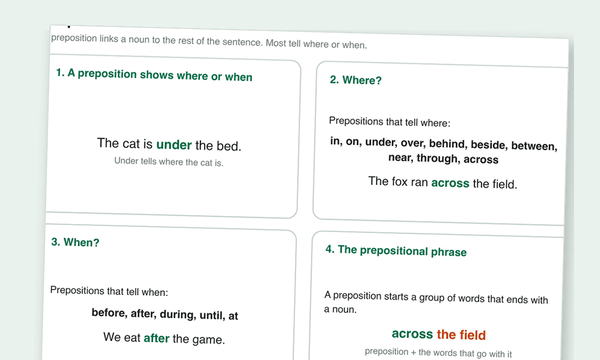 Preposition Worksheets preview