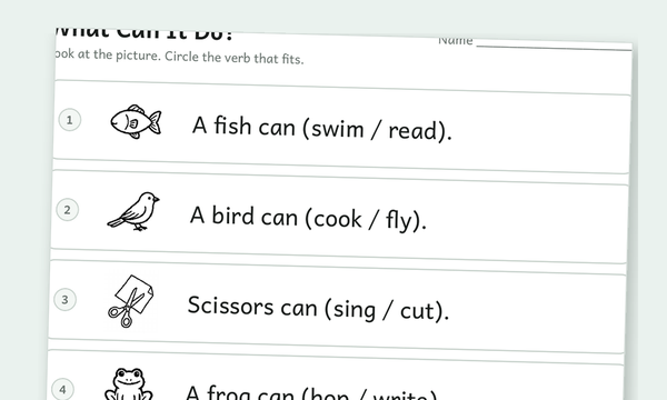 Verb Worksheets preview