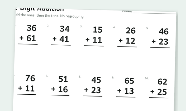 Addition worksheets preview