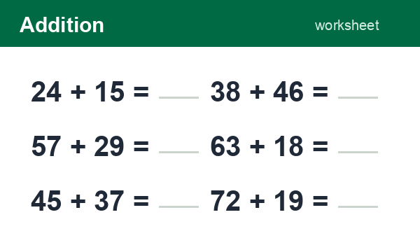 Addition worksheets preview