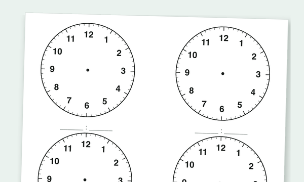 Printable blank clock face preview