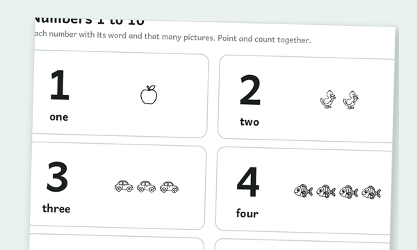 Printable counting to 10 picture worksheets preview