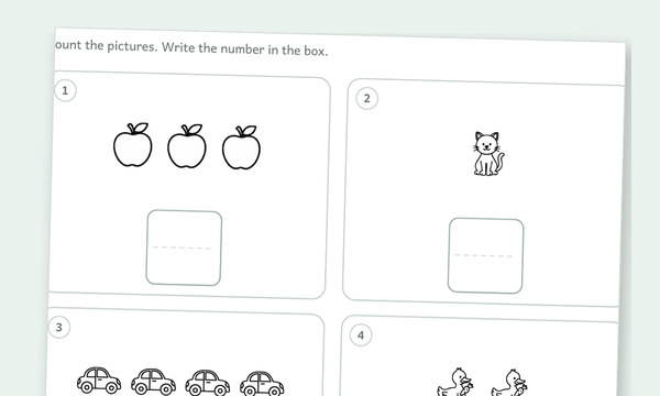 Printable counting to 10 picture worksheets preview
