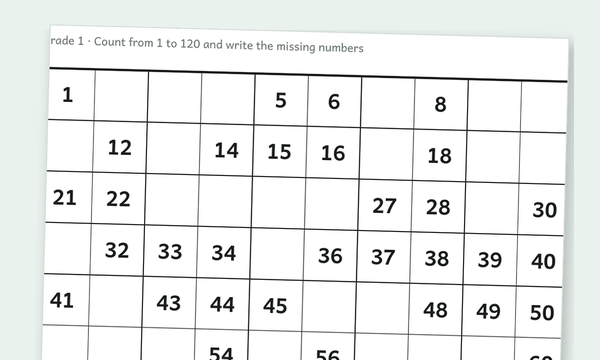 Counting to 120 worksheets preview