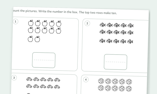 Printable counting to 20 picture worksheets preview