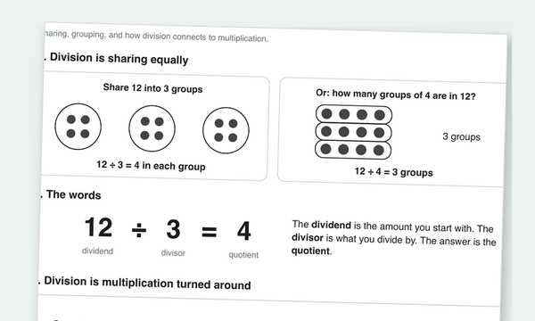 Division worksheets preview