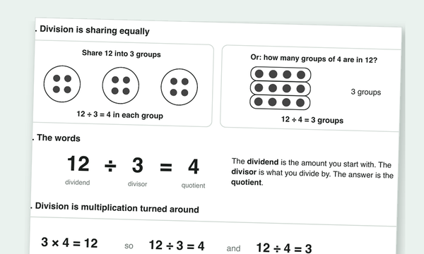 Division worksheets preview