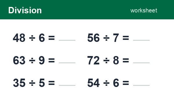 Division worksheets preview