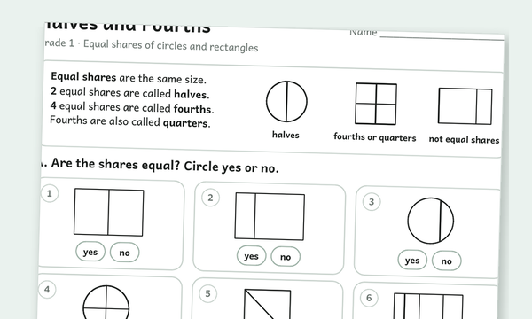 Equal parts worksheets preview