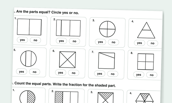 Equal parts worksheets preview