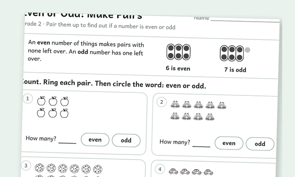Even and odd worksheets preview