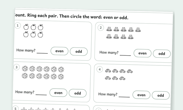 Even and odd worksheets preview