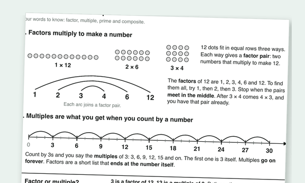 Factors and multiples worksheets preview