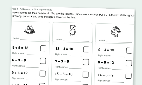 Find the mistake worksheet preview