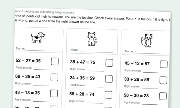 Find the mistake worksheet preview