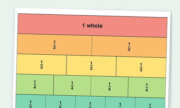 Printable fraction chart preview