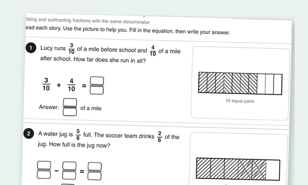 Fraction word problems worksheet preview