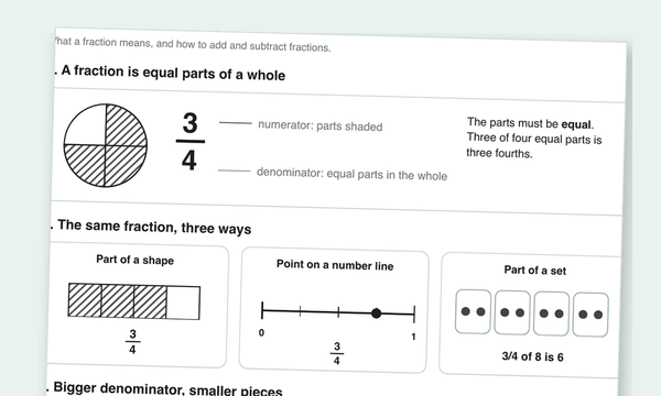 Fractions worksheets preview