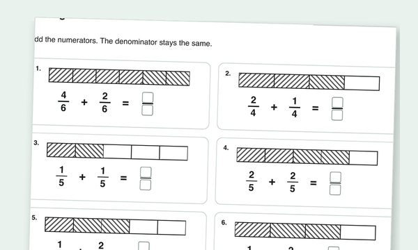 Fractions worksheets preview