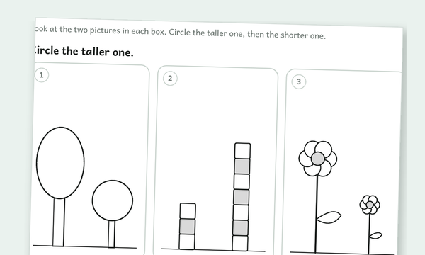 Printable kindergarten measurement worksheets preview