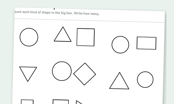 Printable kindergarten shapes worksheets preview