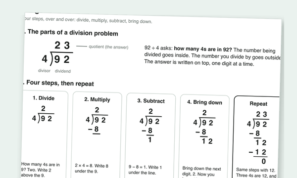 Long Division worksheets preview