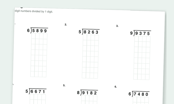 Long Division worksheets preview