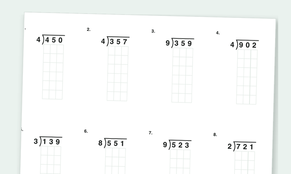 Long Division worksheets preview