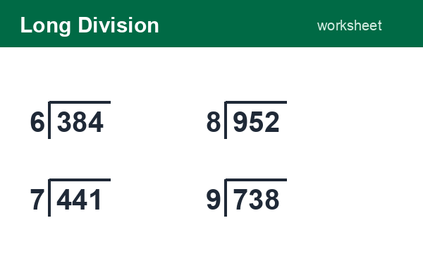 Long Division worksheets preview