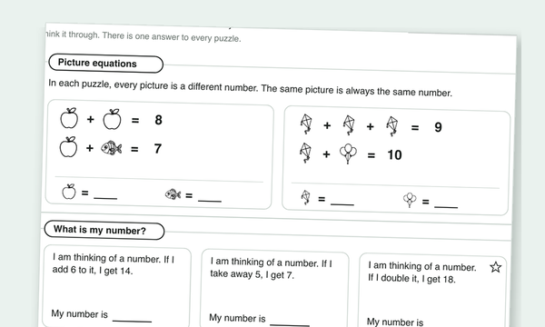 Math puzzles worksheet preview