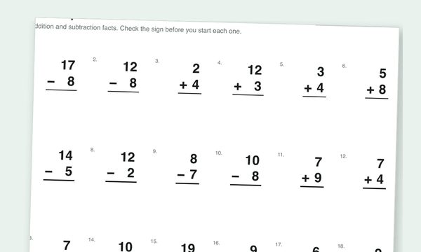 Mixed Operations worksheets preview