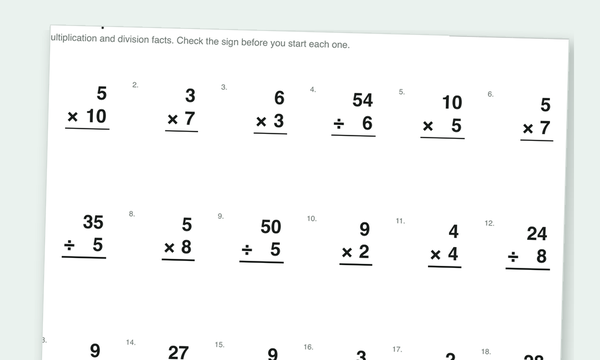 Mixed Operations worksheets preview