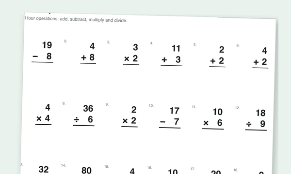 Mixed Operations worksheets preview