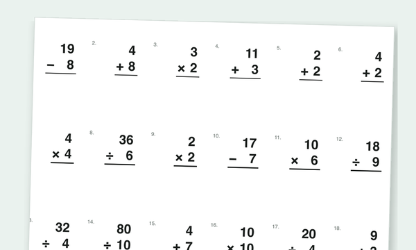 Mixed Operations worksheets preview
