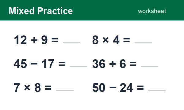 Mixed Operations worksheets preview