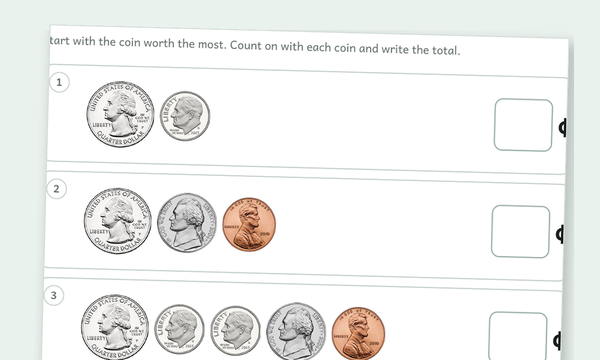 Money worksheets preview