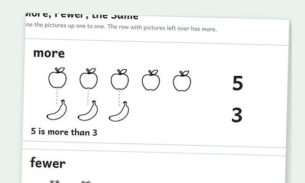 Printable more and fewer picture worksheets preview