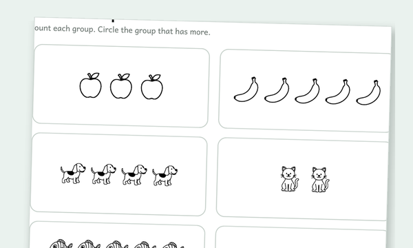 Printable more and fewer picture worksheets preview